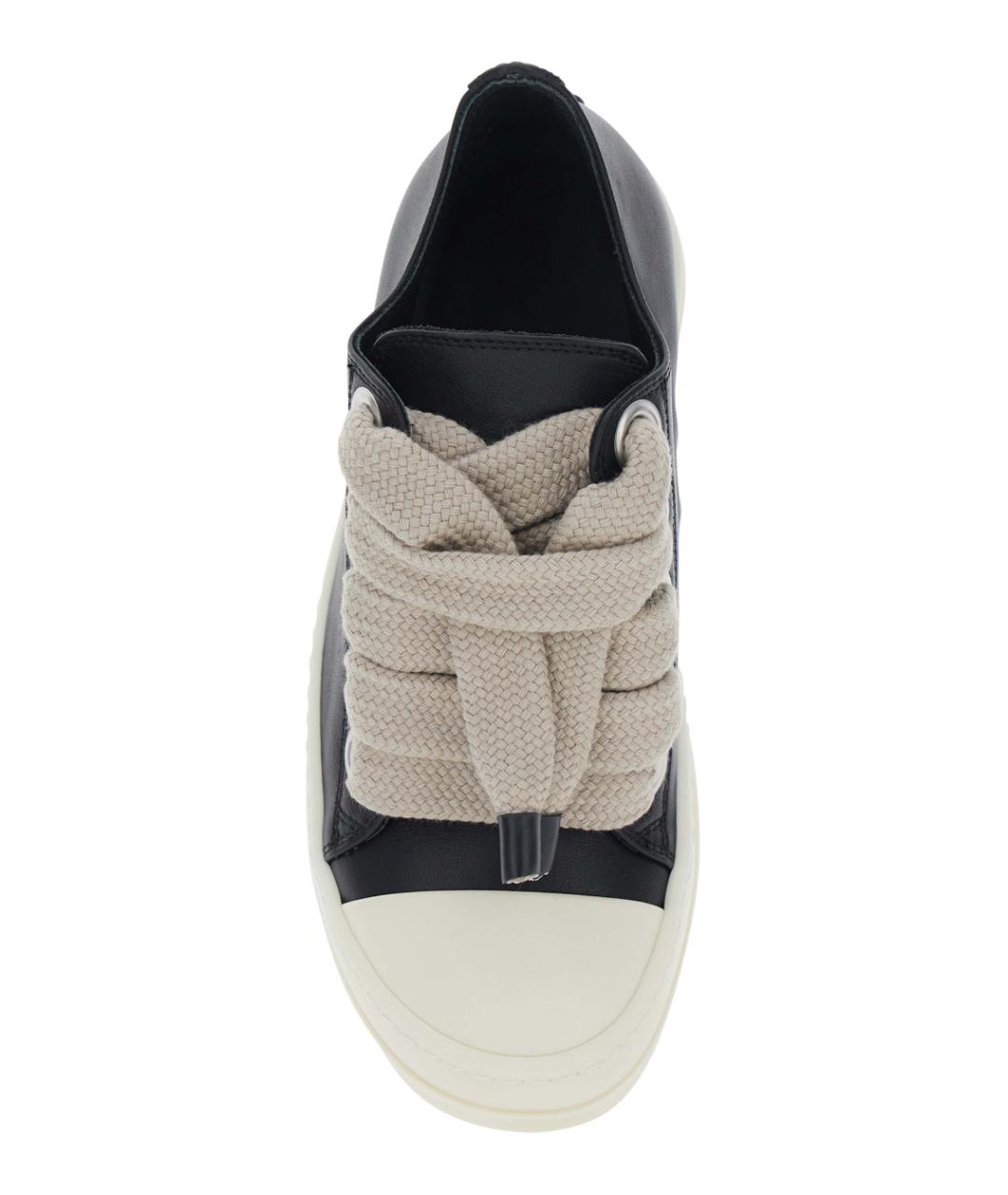 RICK OWENS Черные кожаные кроссовки, фото 4