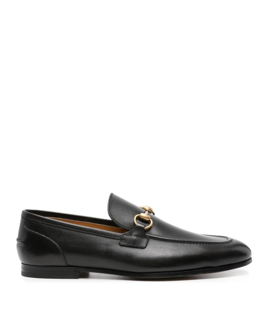 GUCCI Черные кожаные лоферы, фото 1
