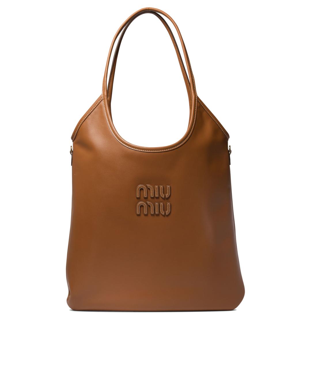 MIU MIU Коричневая кожаная сумка тоут, фото 1