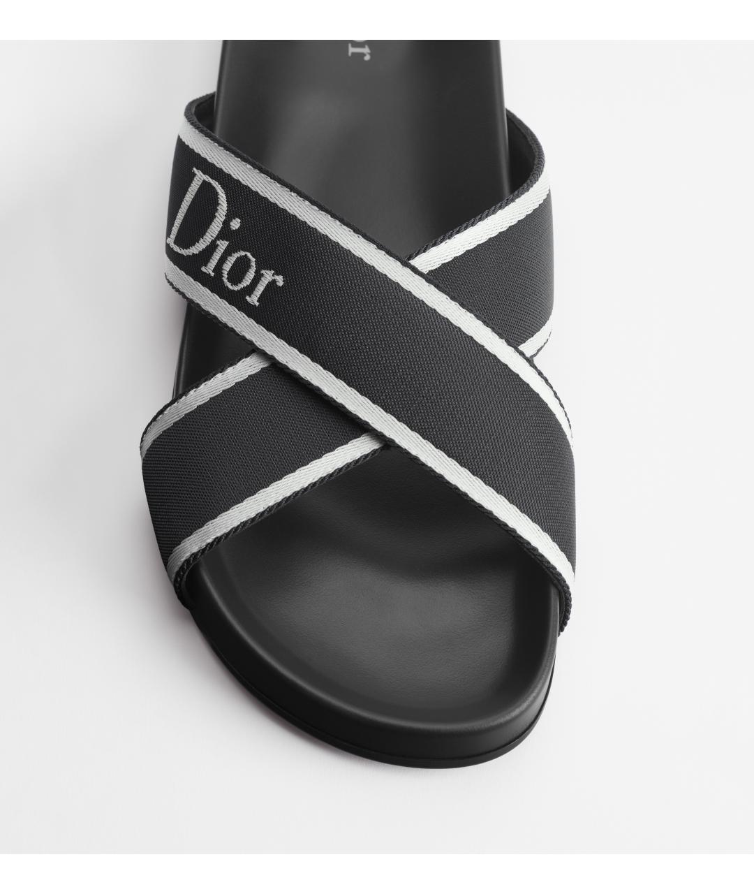 CHRISTIAN DIOR Мульти текстильные шлепанцы, фото 4
