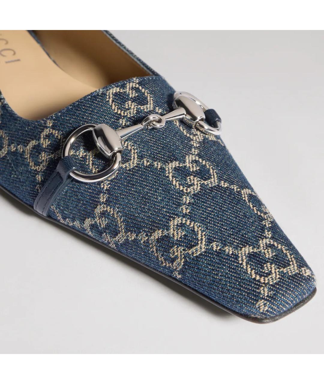 GUCCI Синие текстильные балетки, фото 3
