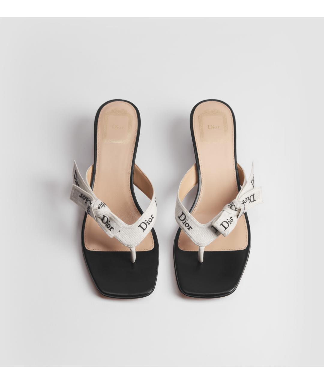 CHRISTIAN DIOR Черные текстильные мюли, фото 3