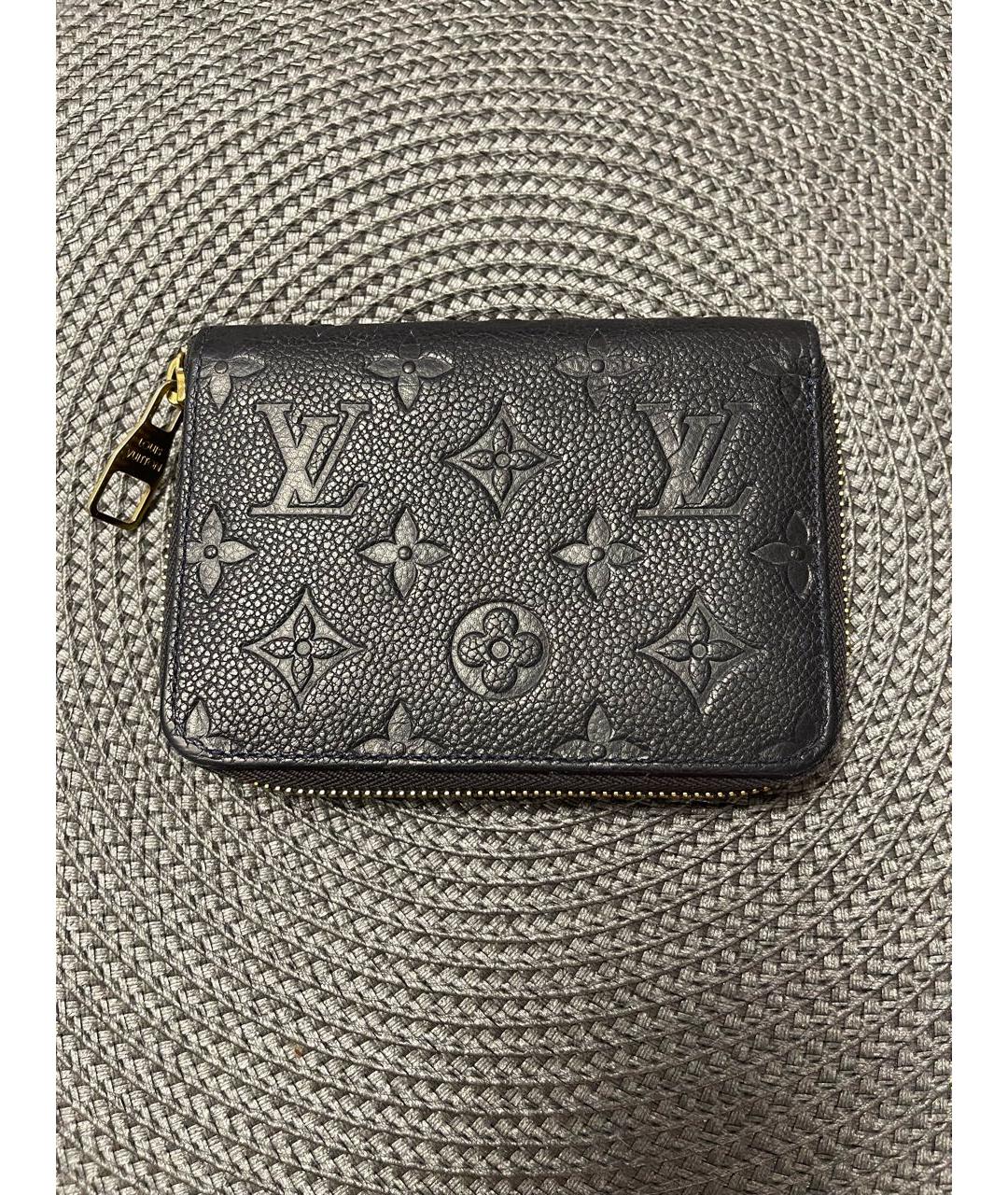 LOUIS VUITTON Темно-синий кожаный кошелек, фото 4
