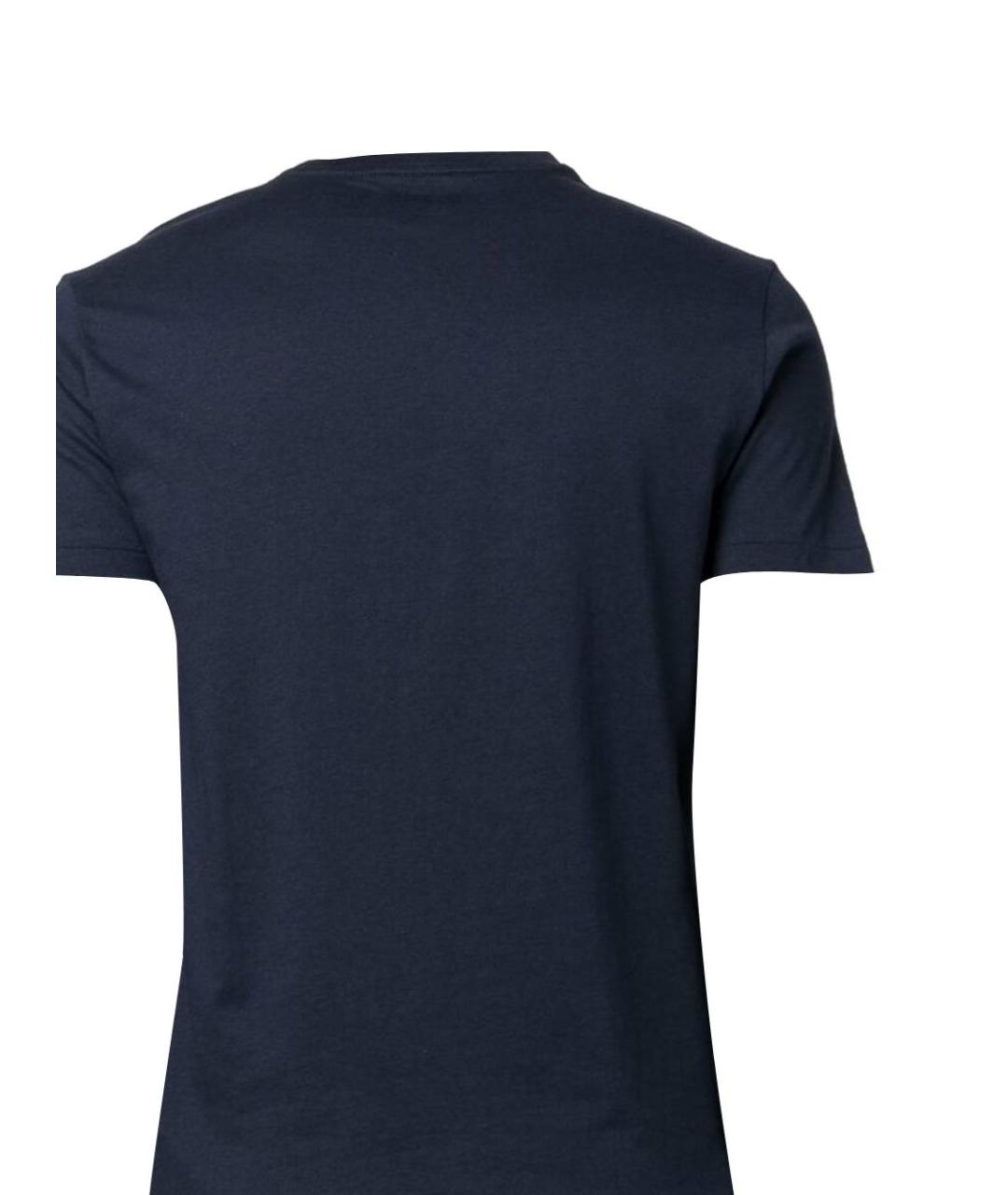 POLO RALPH LAUREN Темно-синяя хлопковая футболка, фото 3