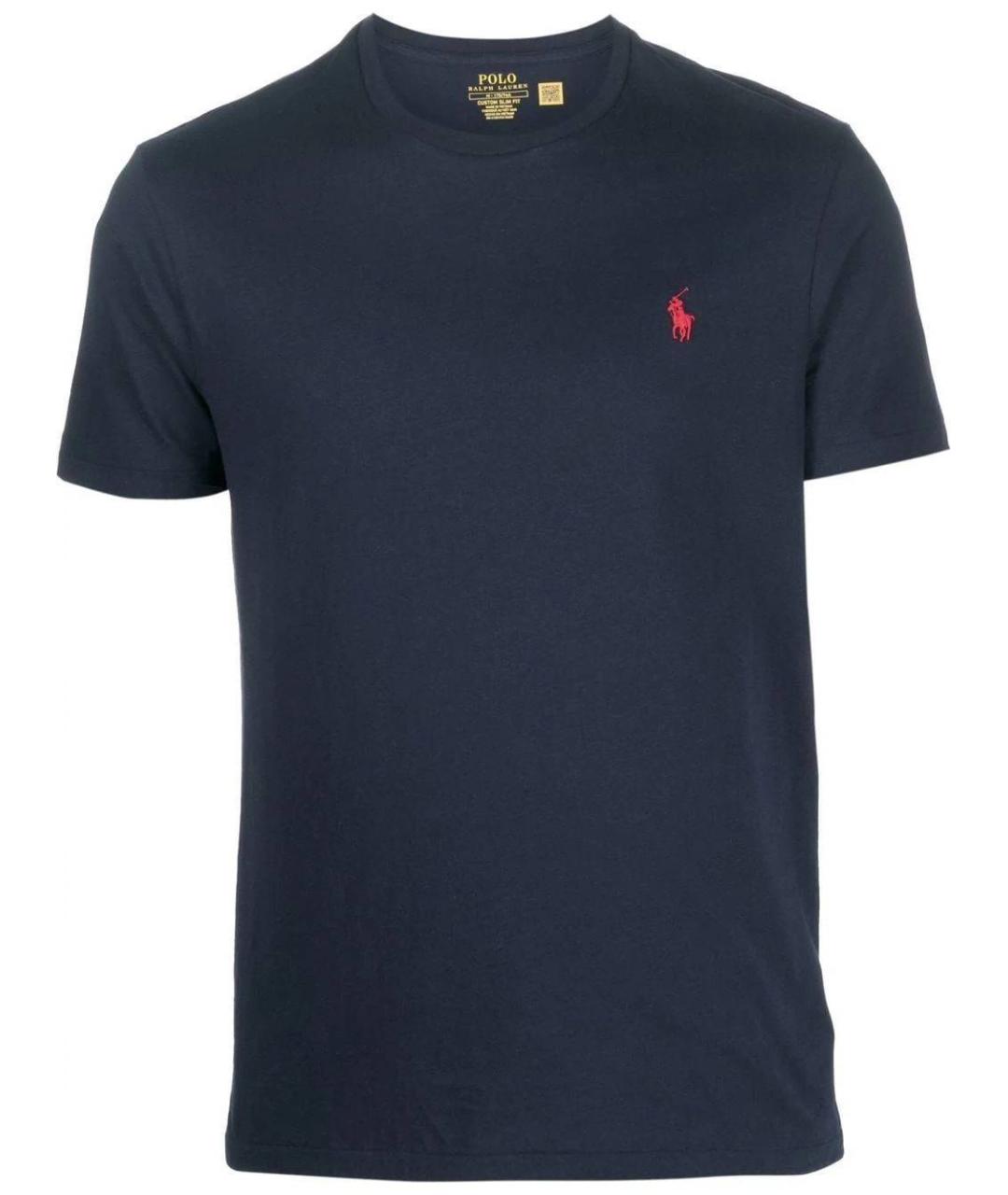 POLO RALPH LAUREN Темно-синяя хлопковая футболка, фото 1