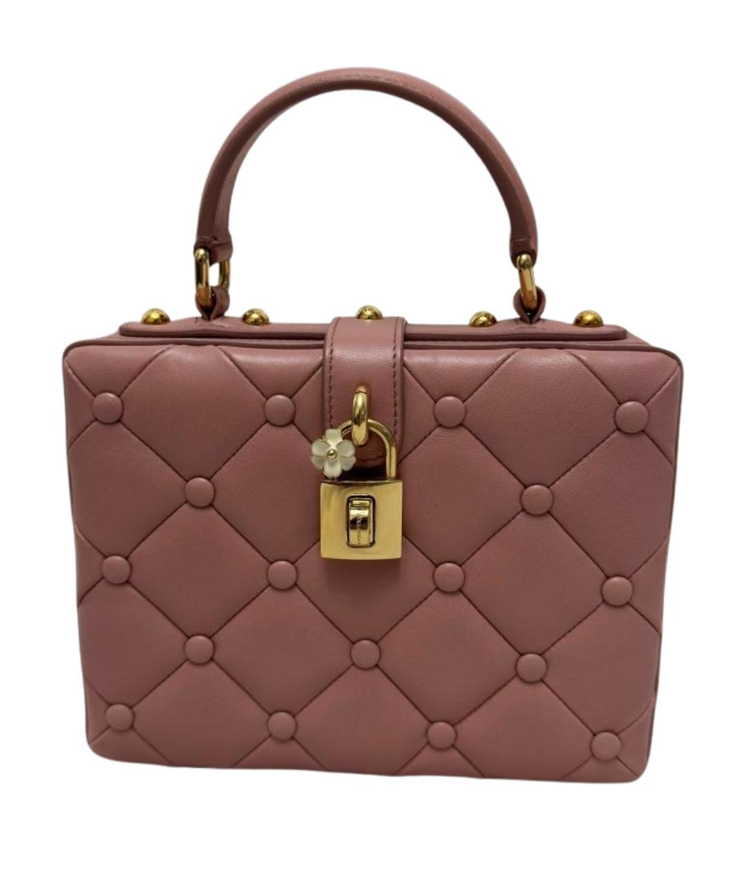 DOLCE&GABBANA Розовая кожаная сумка с короткими ручками, фото 1