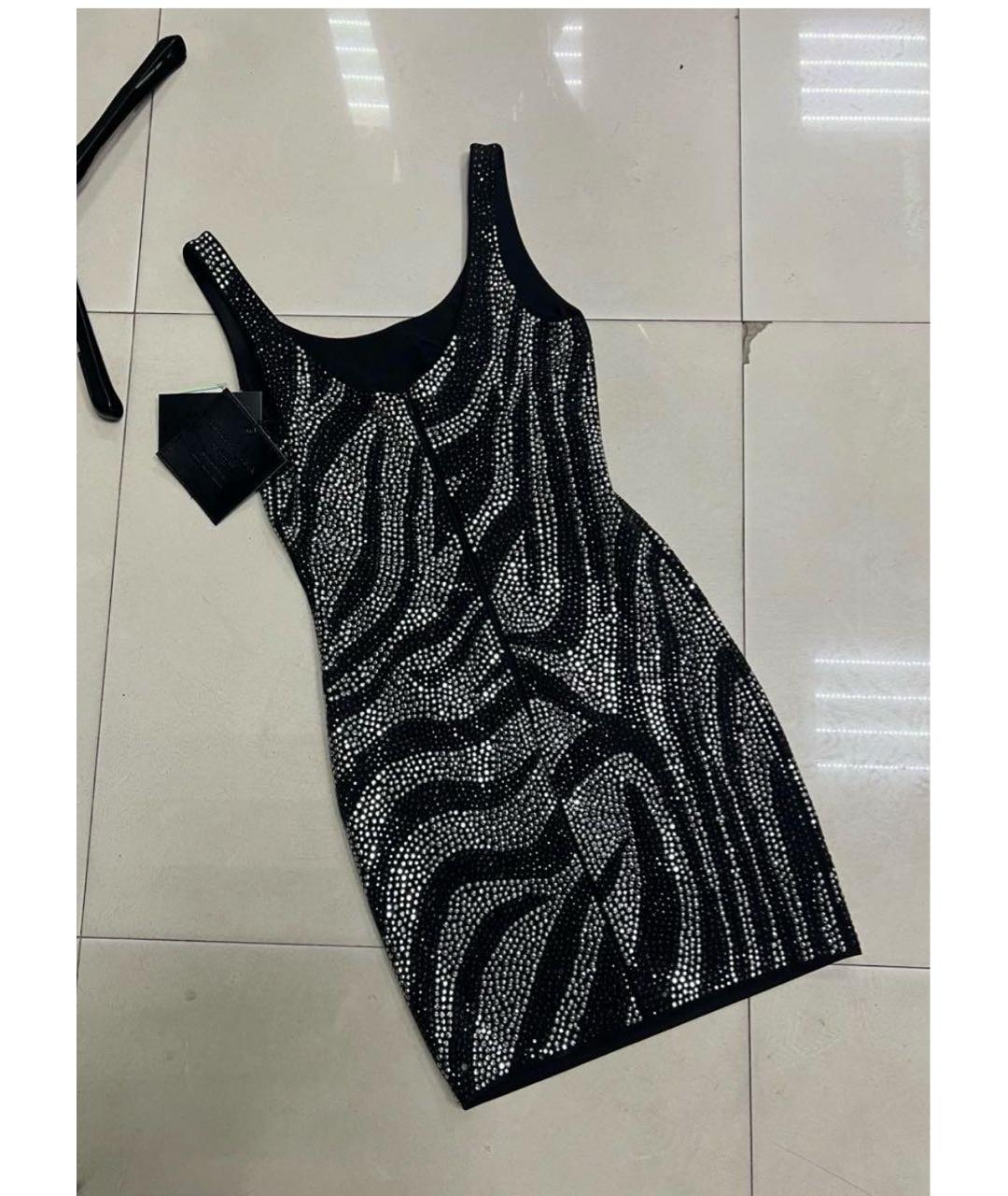 PHILIPP PLEIN Серебряное вискозное коктейльное платье, фото 8