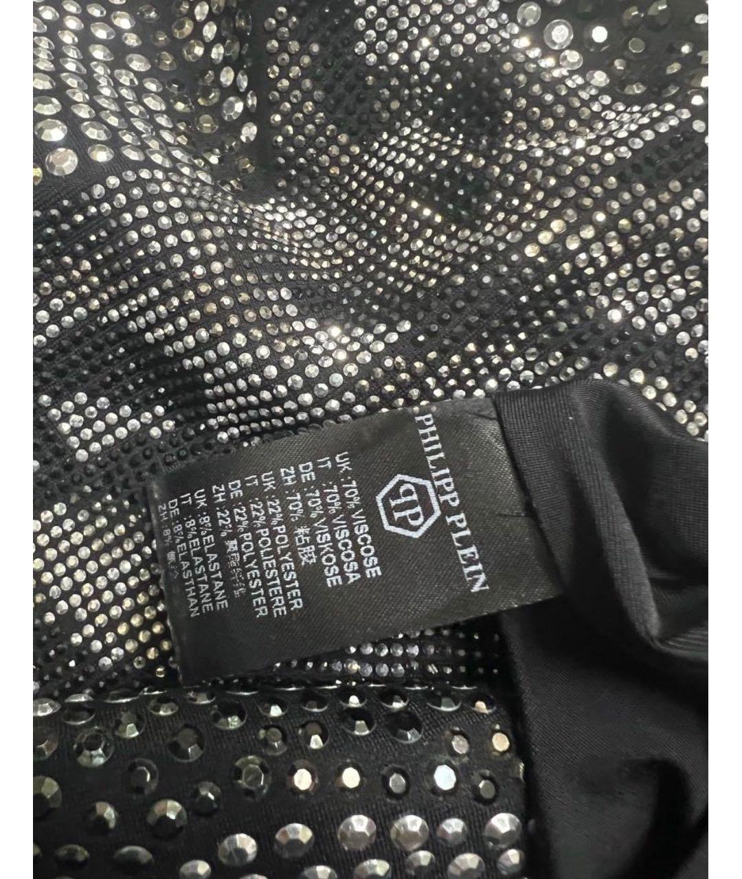 PHILIPP PLEIN Серебряное вискозное коктейльное платье, фото 6