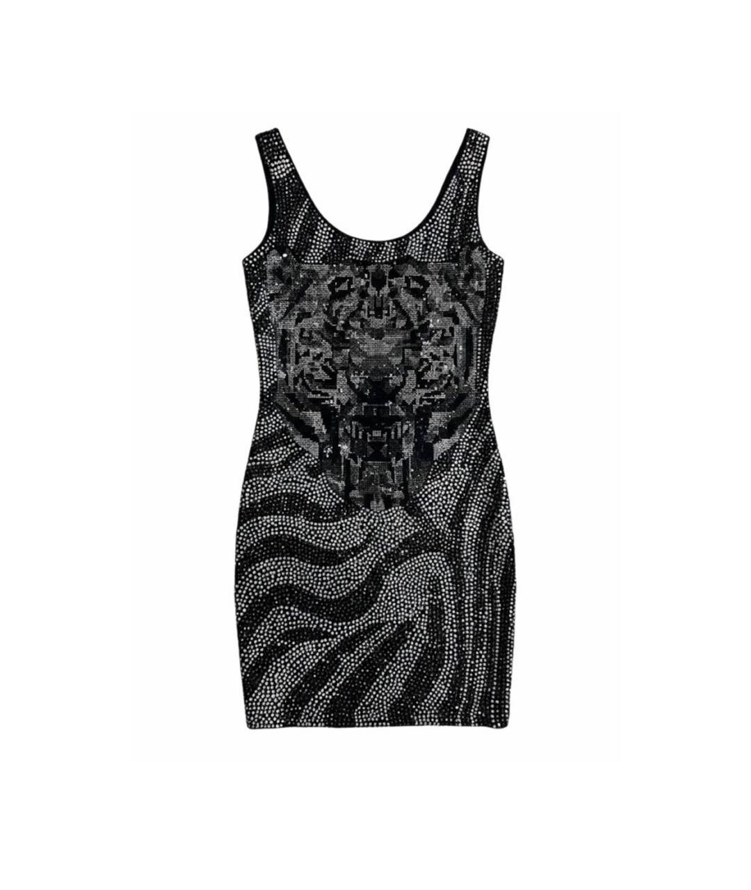 PHILIPP PLEIN Серебряное вискозное коктейльное платье, фото 1