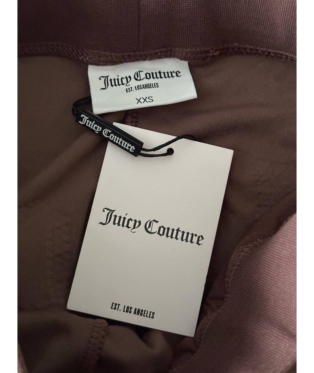 JUICY COUTURE Коричневые велюровые прямые брюки, фото 6
