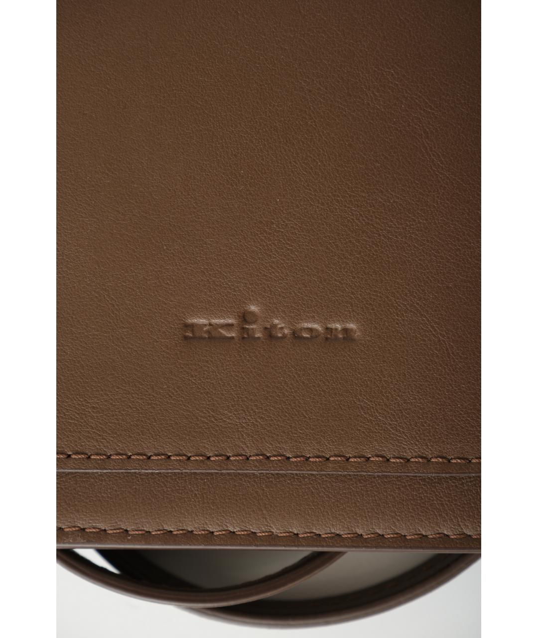 KITON Коричневая кожаная сумка через плечо, фото 3
