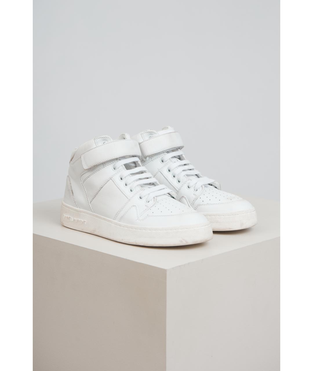 SAINT LAURENT Белые кожаные кеды, фото 2