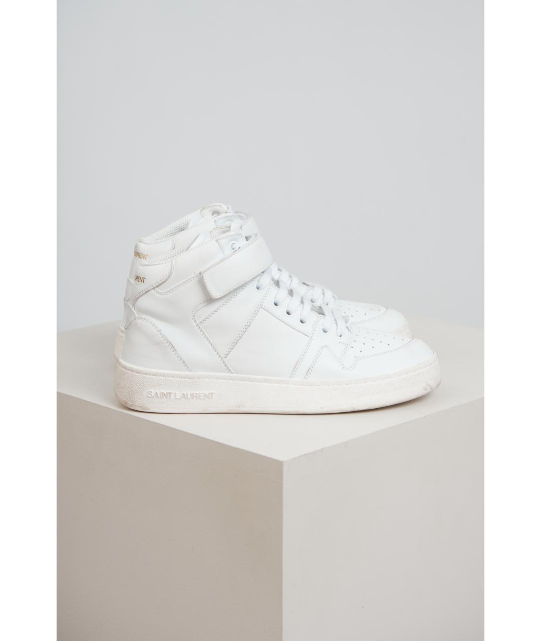SAINT LAURENT Белые кожаные кеды, фото 5