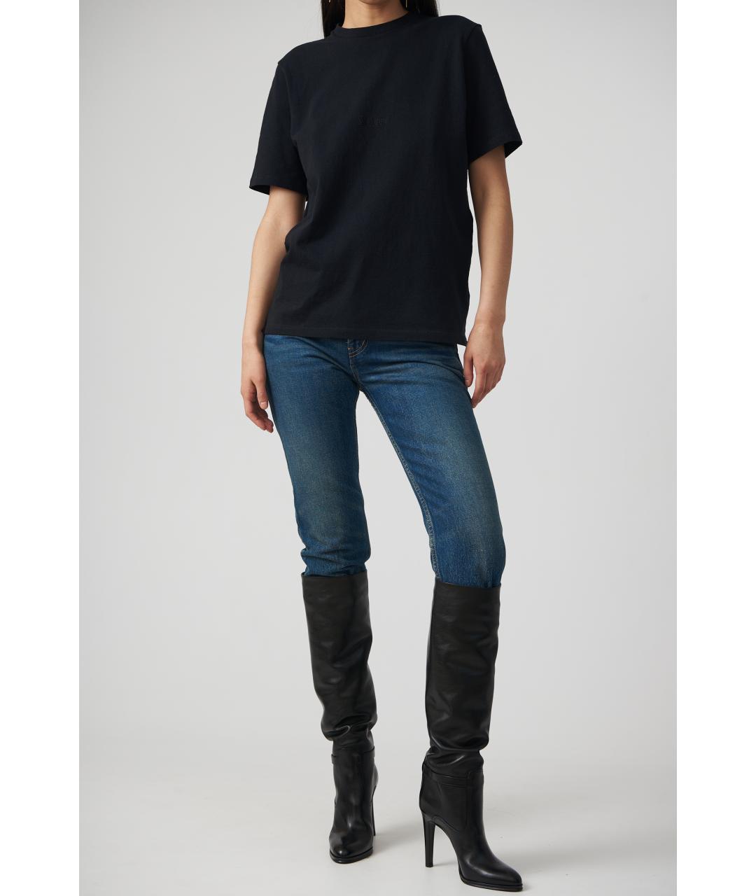 SAINT LAURENT Темно-синие хлопковые прямые джинсы, фото 2