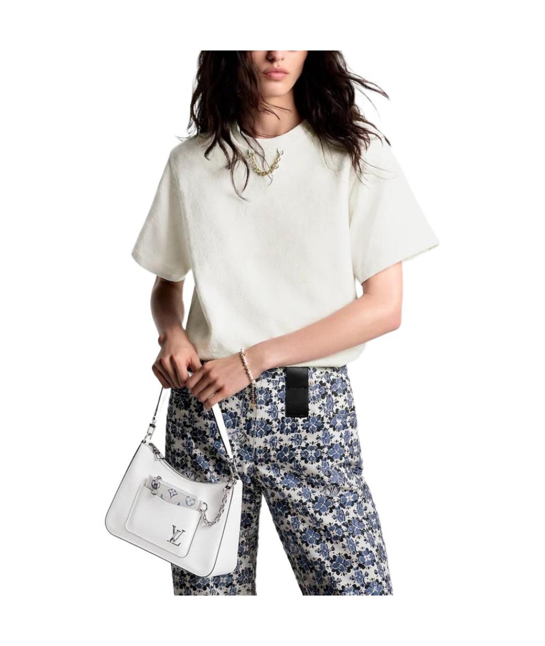 LOUIS VUITTON Белая хлопковая футболка, фото 4