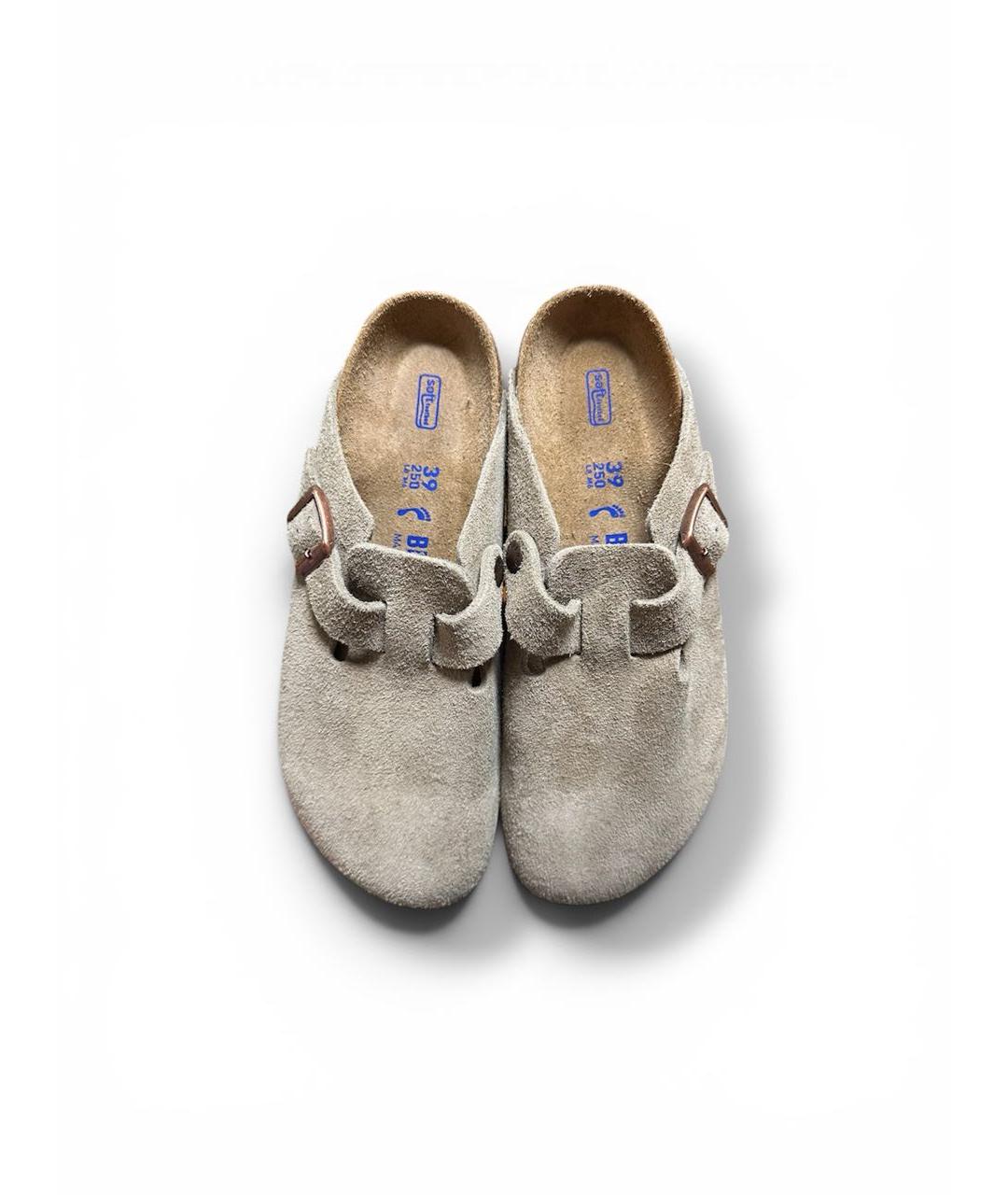 BIRKENSTOCK Бежевые замшевые сабо, фото 2
