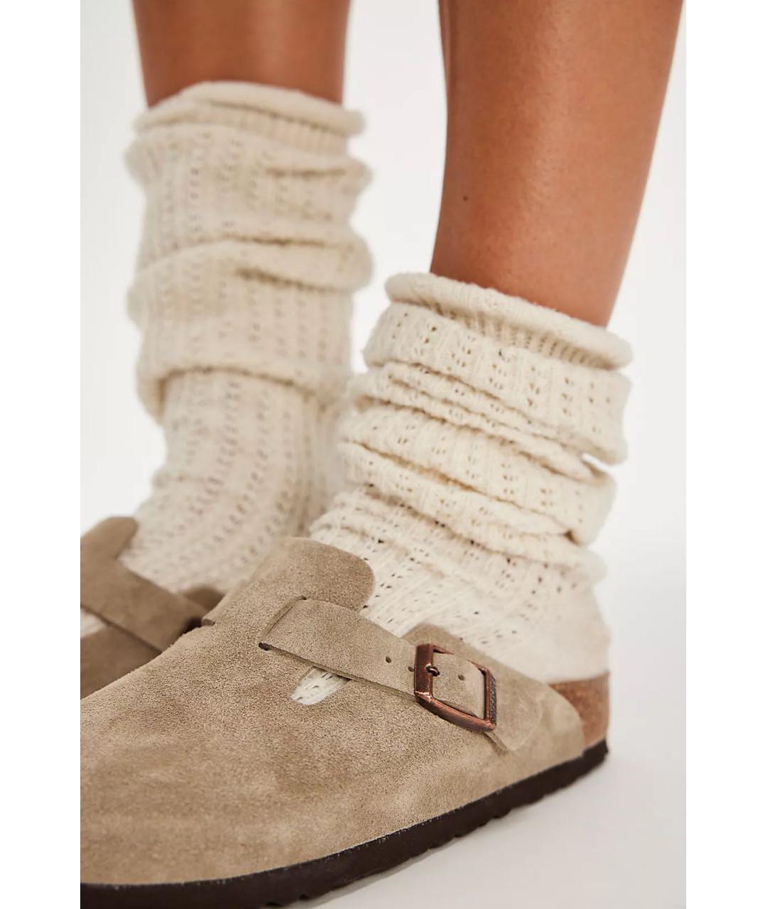 BIRKENSTOCK Бежевые замшевые сабо, фото 5