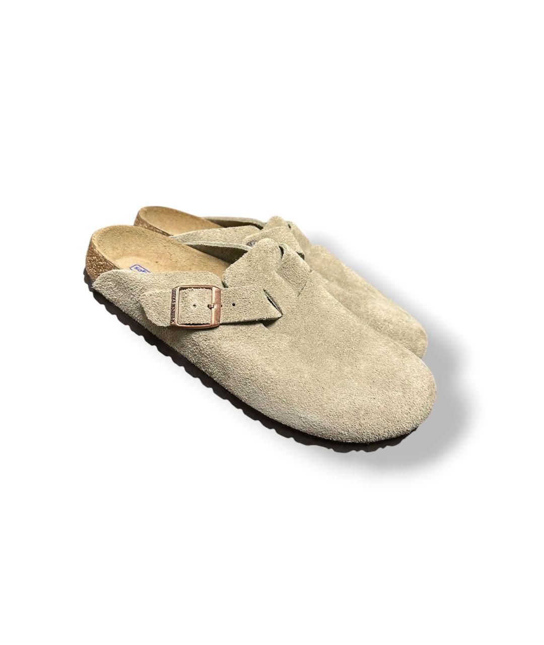 BIRKENSTOCK Бежевые замшевые сабо, фото 9