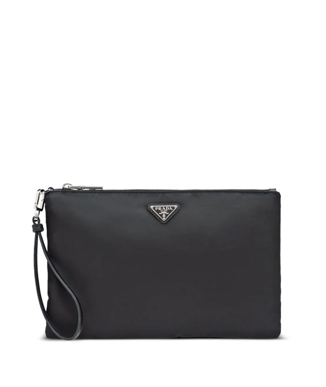 PRADA Черная синтетическая барсетка, фото 1