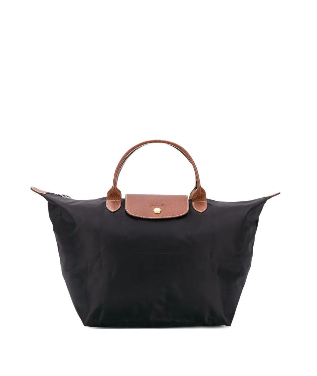 LONGCHAMP Черная синтетическая сумка с короткими ручками, фото 1