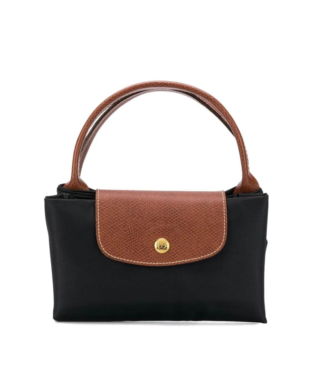 LONGCHAMP Черная синтетическая сумка с короткими ручками, фото 4