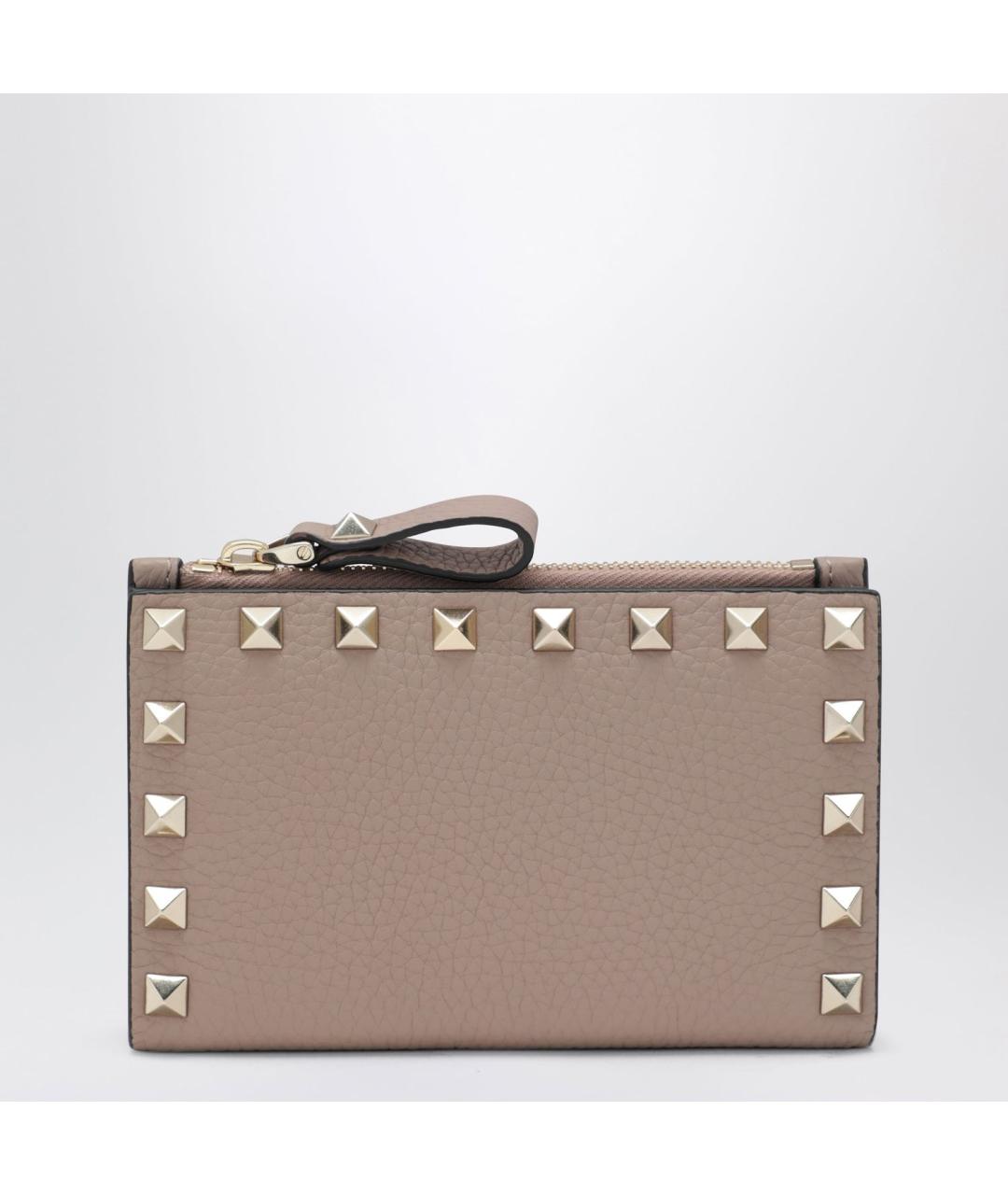 VALENTINO Розовый кожаный кардхолдер, фото 2