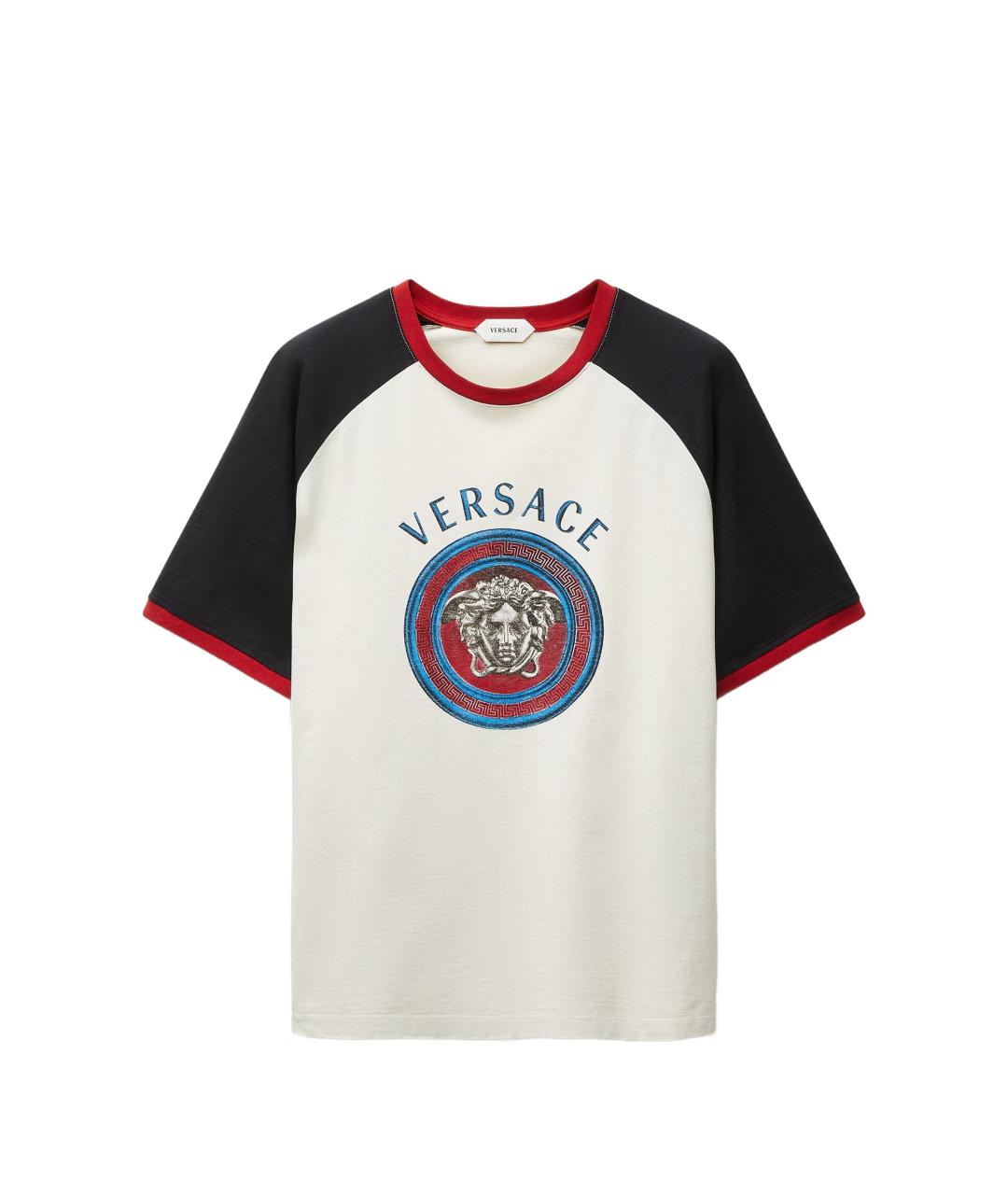 VERSACE Белая хлопковая футболка, фото 1