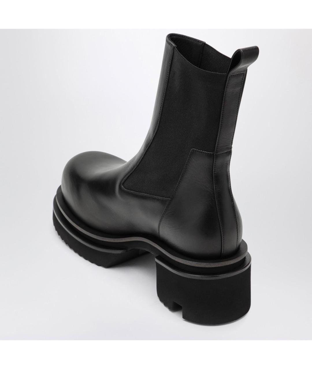 RICK OWENS Черные кожаные высокие ботинки, фото 2