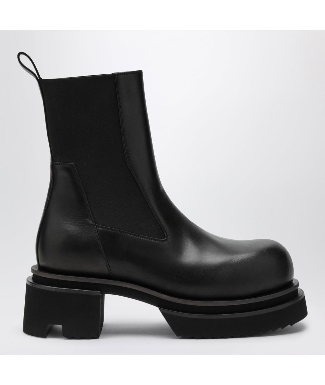 RICK OWENS Черные кожаные высокие ботинки, фото 3