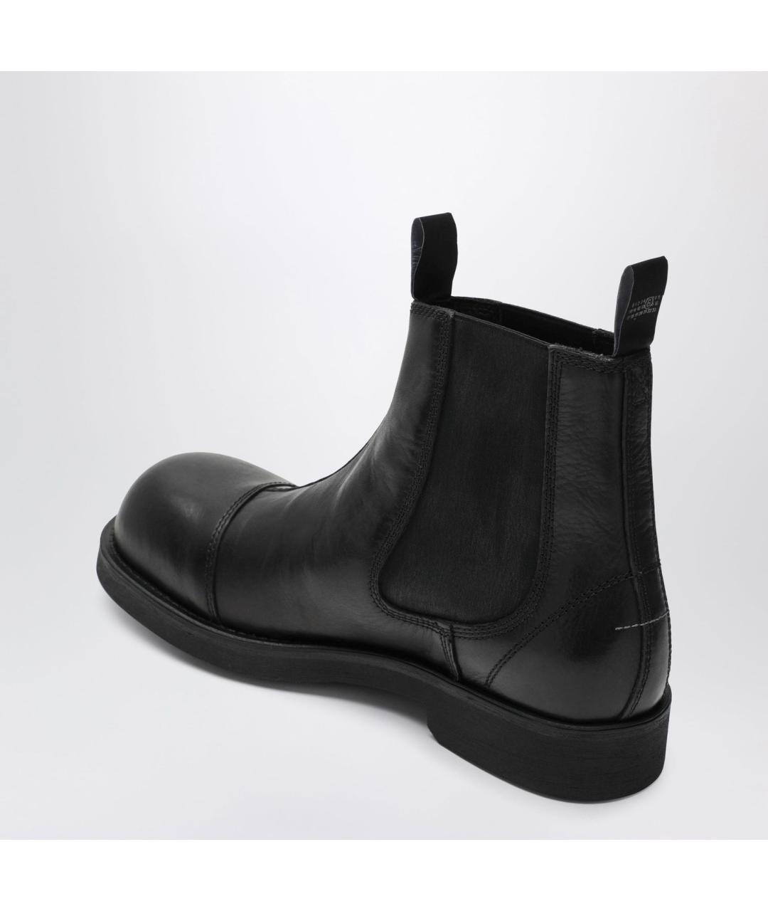 MM6 MAISON MARGIELA Черные кожаные высокие ботинки, фото 2
