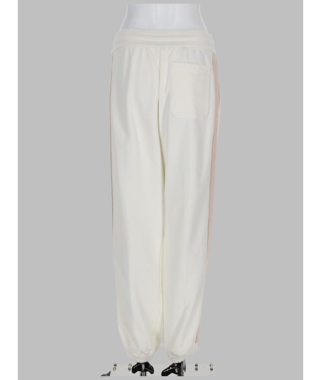 GUCCI Белые хлопковые прямые брюки, фото 2