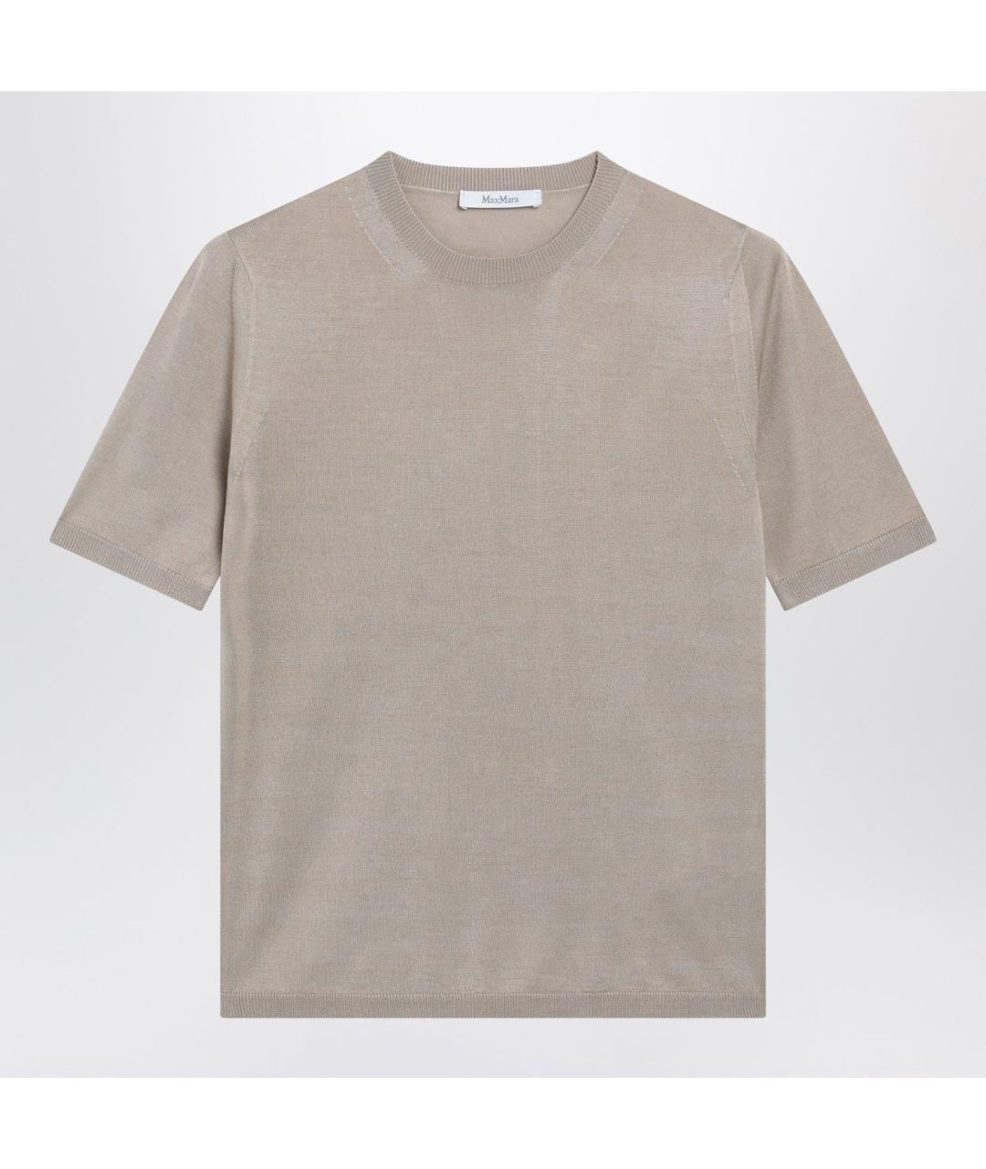 MAX MARA Бежевая шерстяная футболка, фото 3