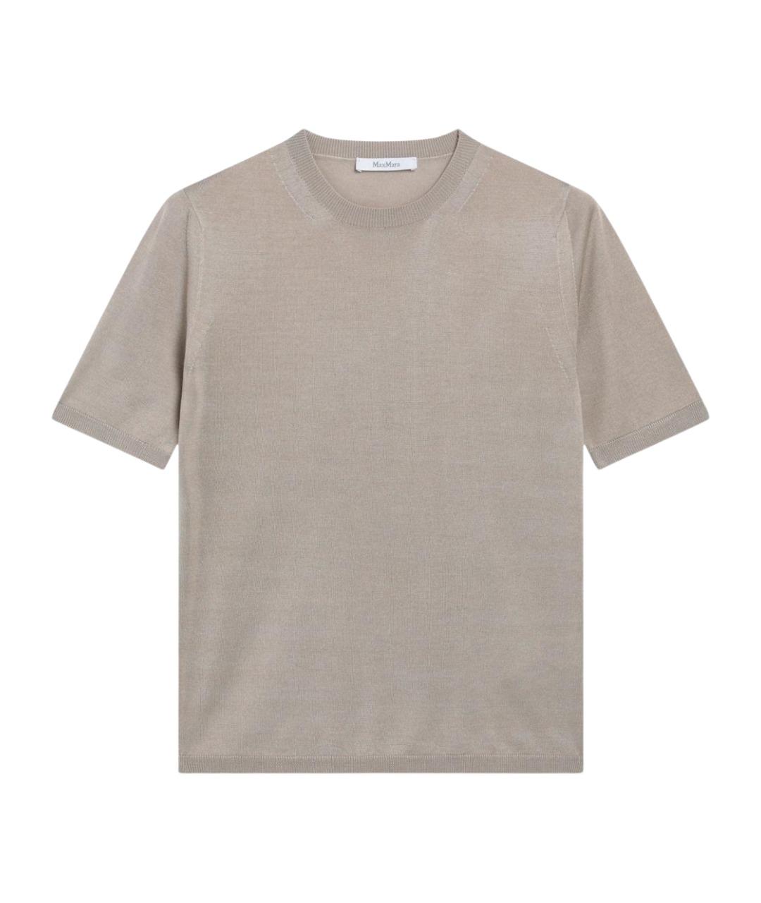 MAX MARA Бежевая шерстяная футболка, фото 1