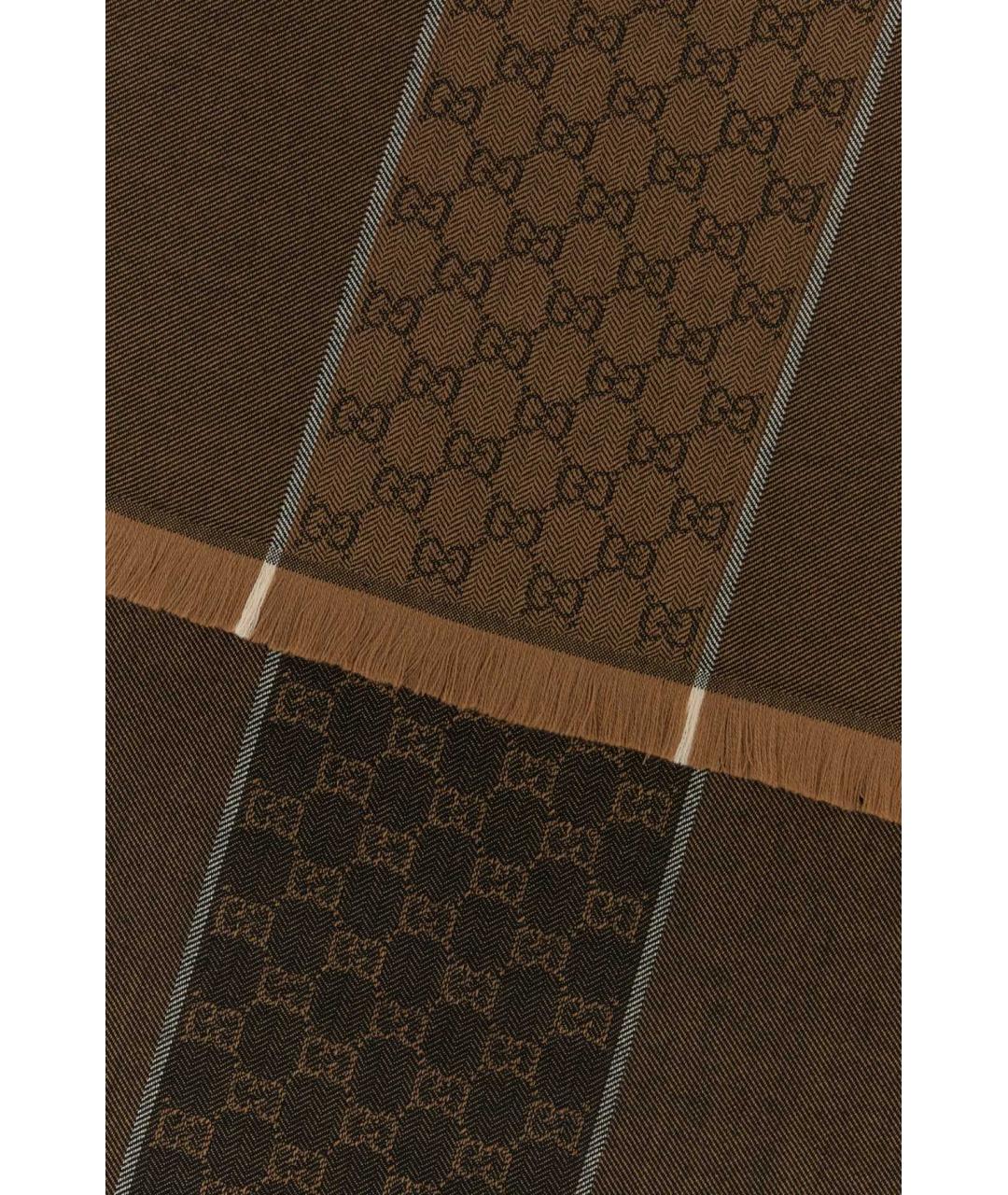 GUCCI Бежевый шерстяной шарф, фото 2