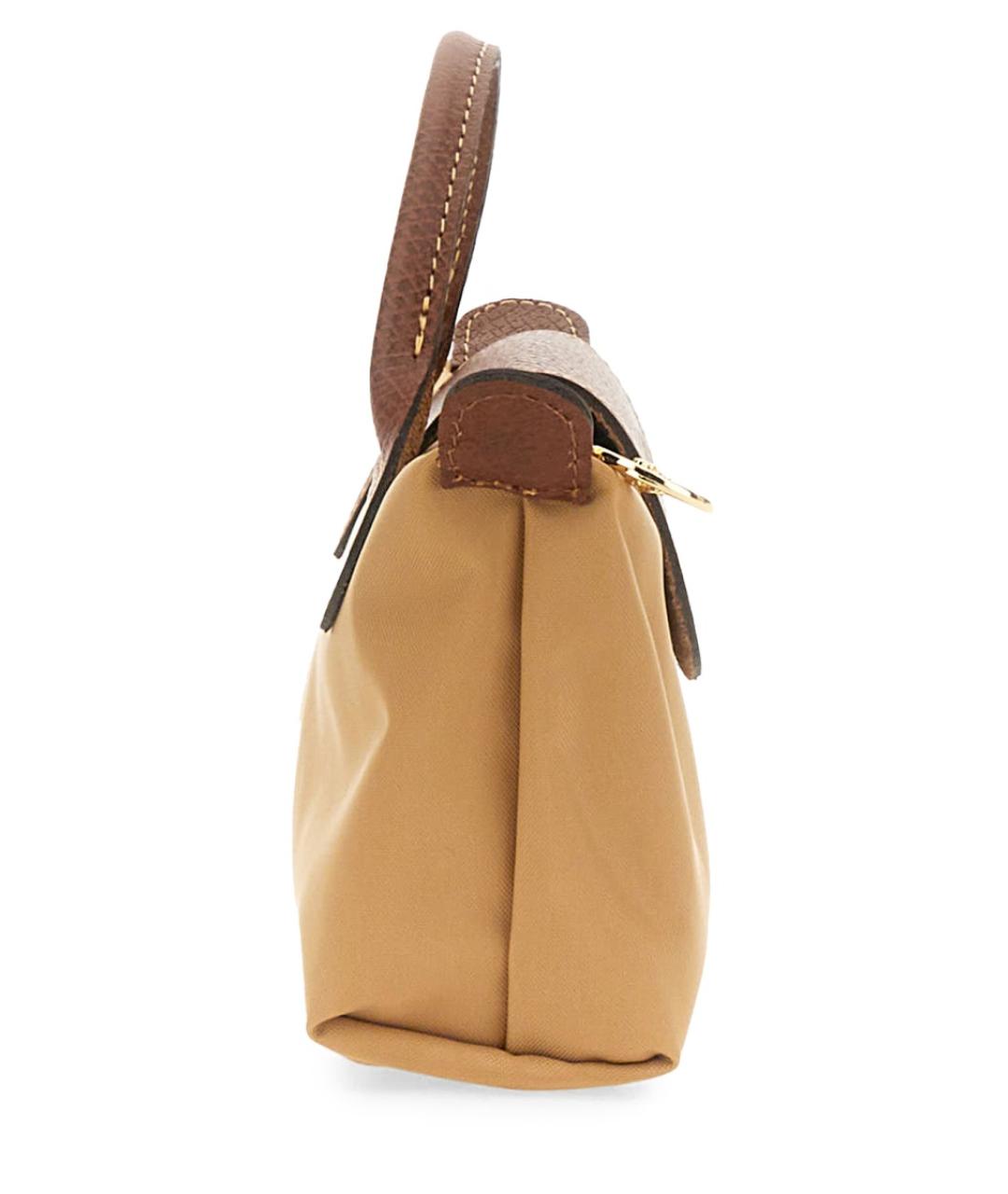 LONGCHAMP Бежевая синтетическая сумка с короткими ручками, фото 5