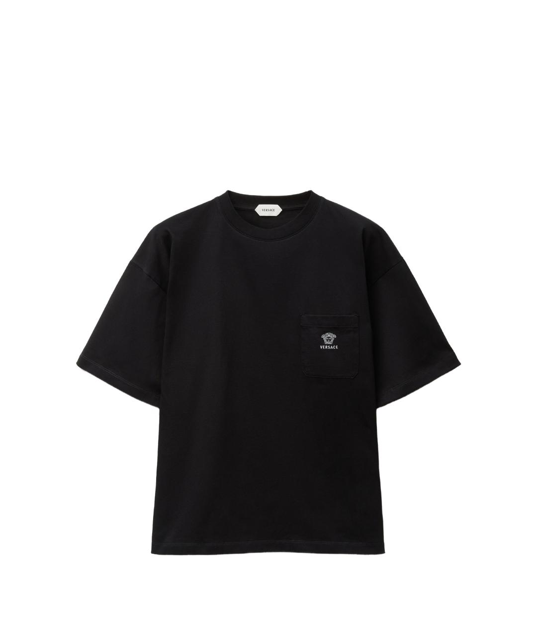 VERSACE Черная хлопковая футболка, фото 1