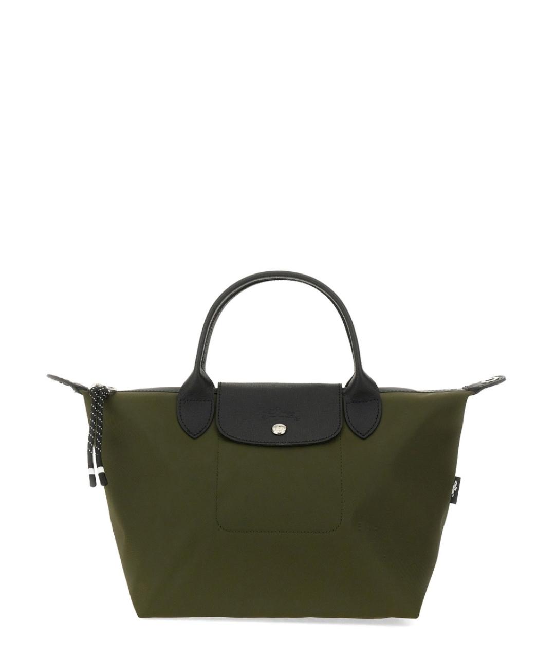 LONGCHAMP Зеленая синтетическая сумка с короткими ручками, фото 3