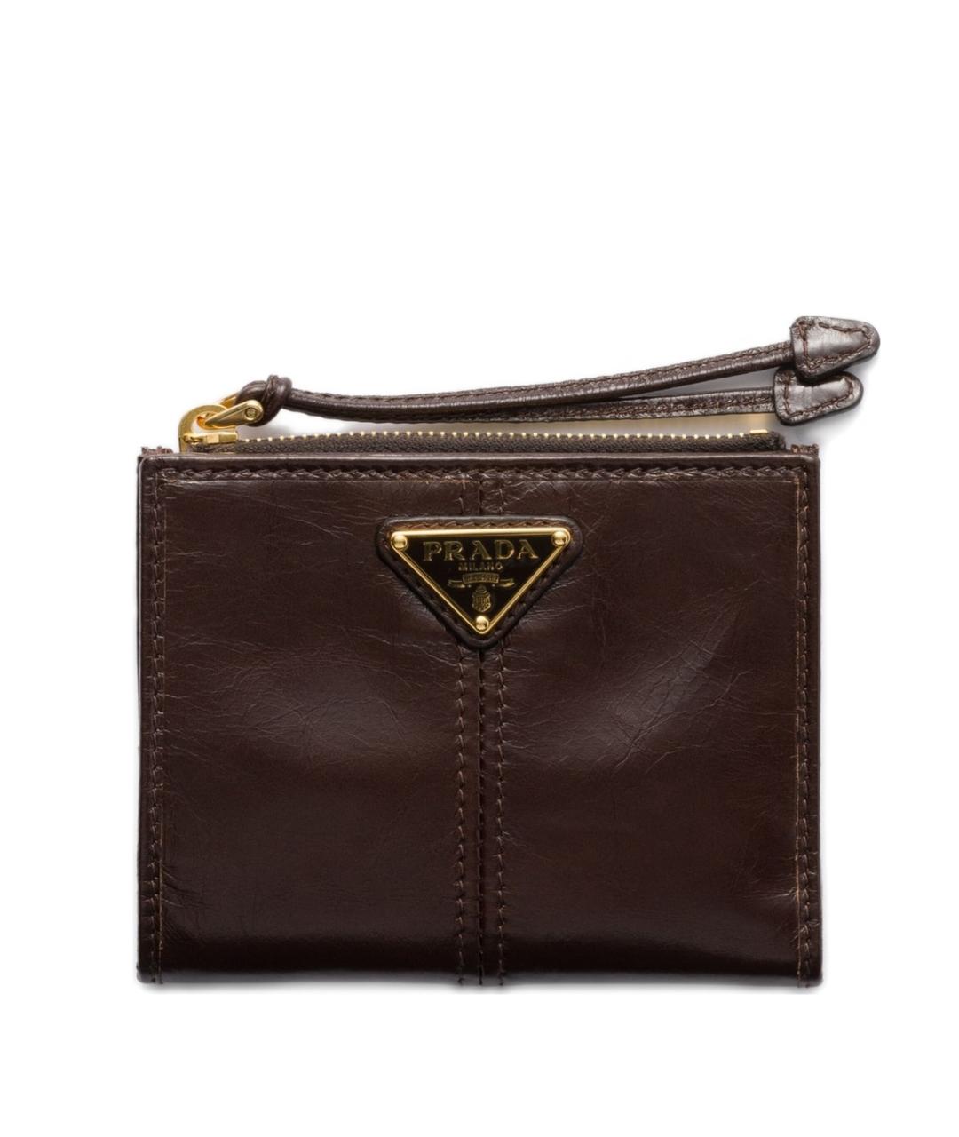 PRADA Коричневый кожаный кошелек, фото 1