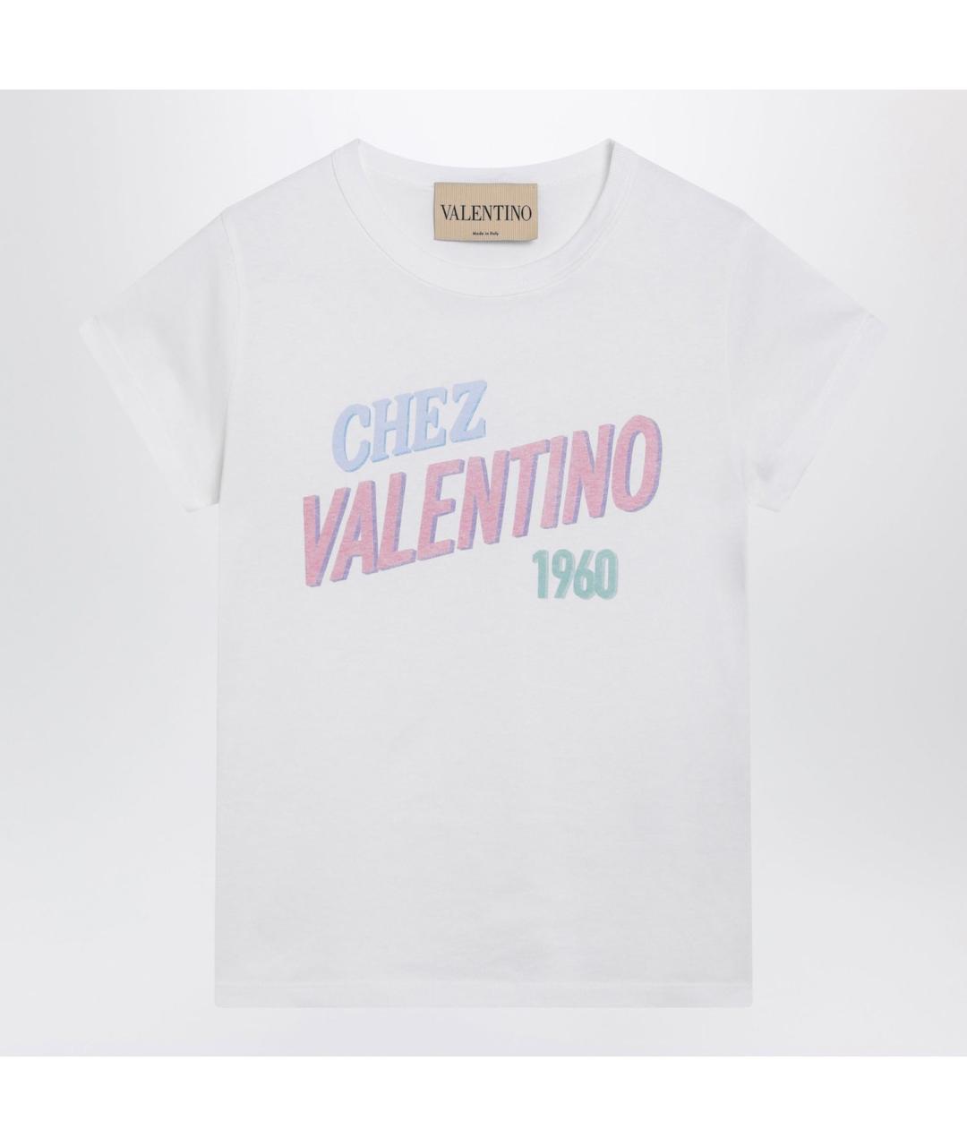VALENTINO Белая хлопковая футболка, фото 3