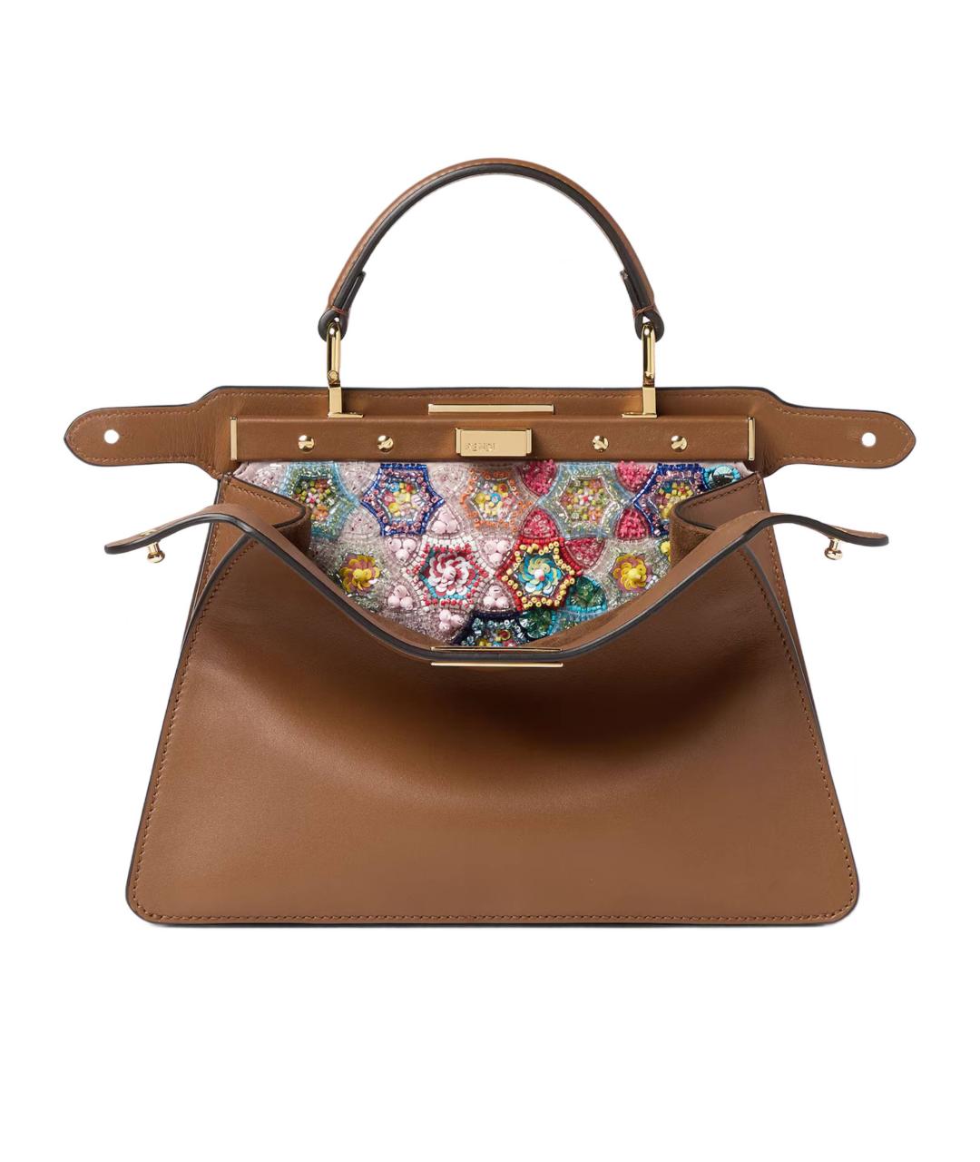 FENDI Коричневая кожаная сумка тоут, фото 1