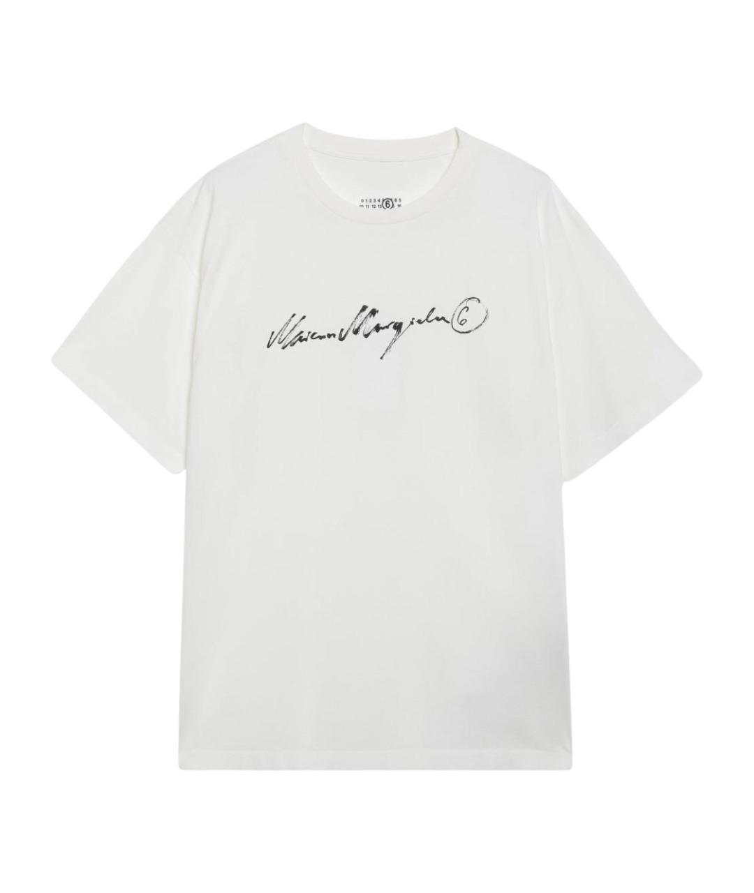 MM6 MAISON MARGIELA Белая хлопковая футболка, фото 1