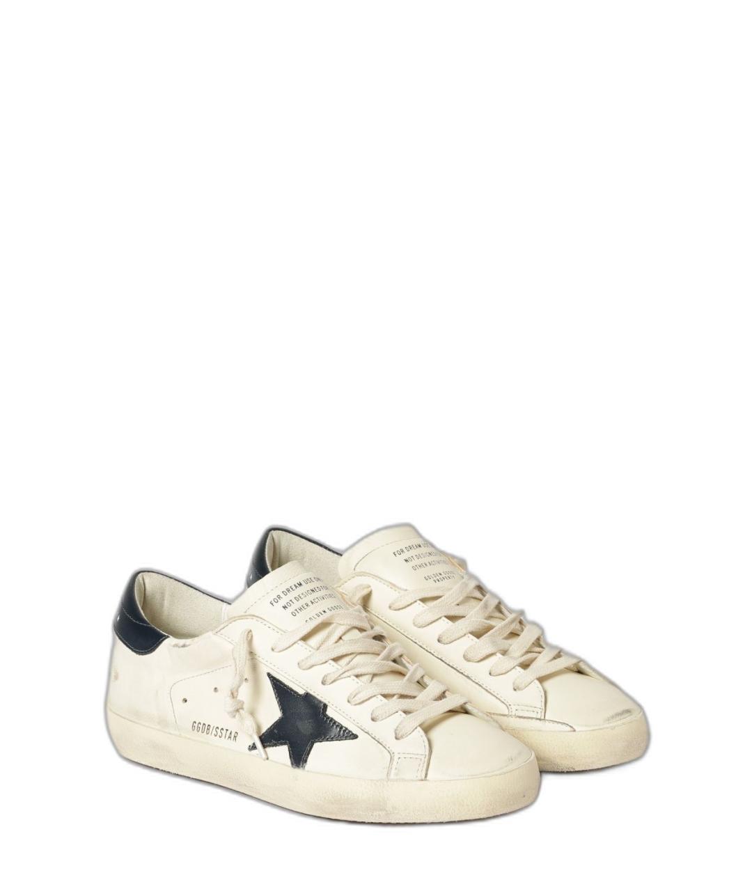 GOLDEN GOOSE Бежевые кожаные низкие кроссовки / кеды, фото 2