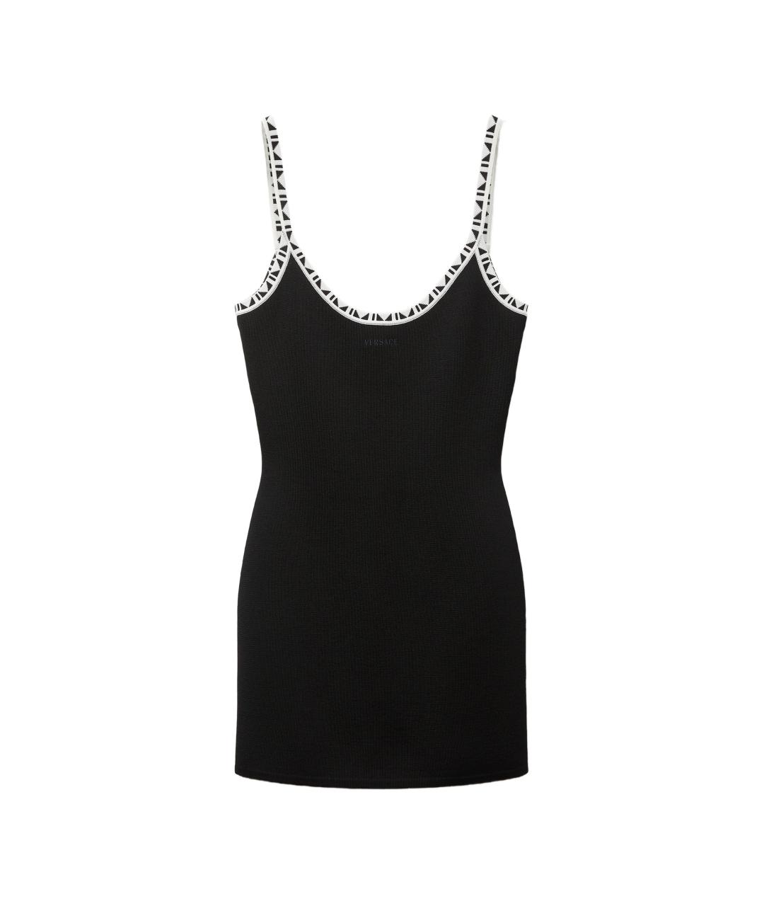 VERSACE Черное вискозное повседневное платье, фото 1