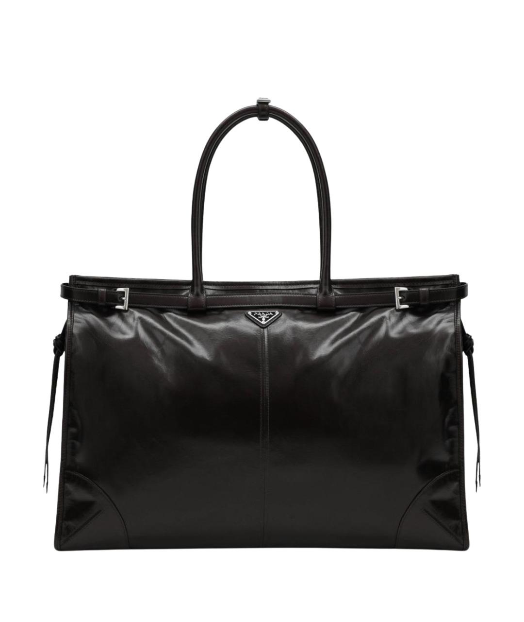 PRADA Черная кожаная сумка тоут, фото 1