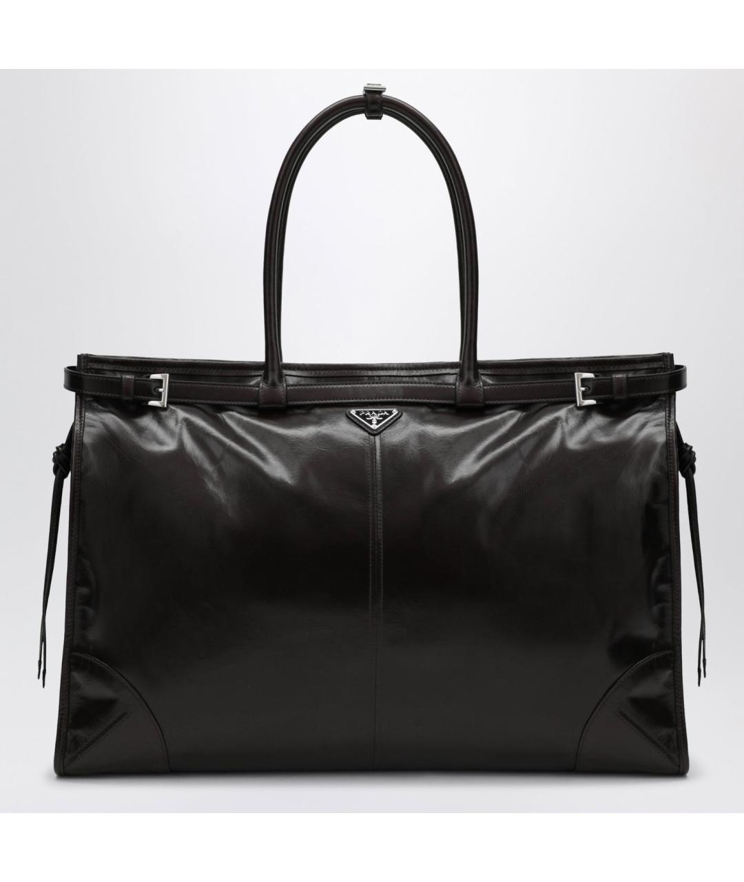 PRADA Черная кожаная сумка тоут, фото 3