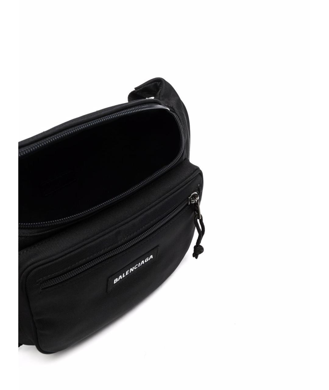 BALENCIAGA Черная синтетическая поясная сумка, фото 2