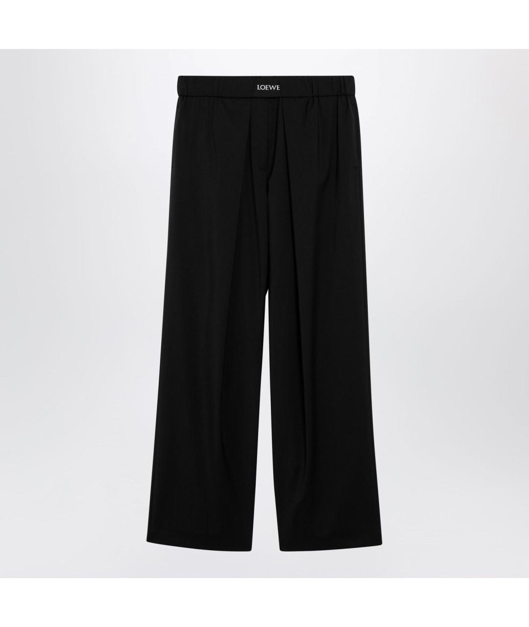 LOEWE Черные шерстяные прямые брюки, фото 3