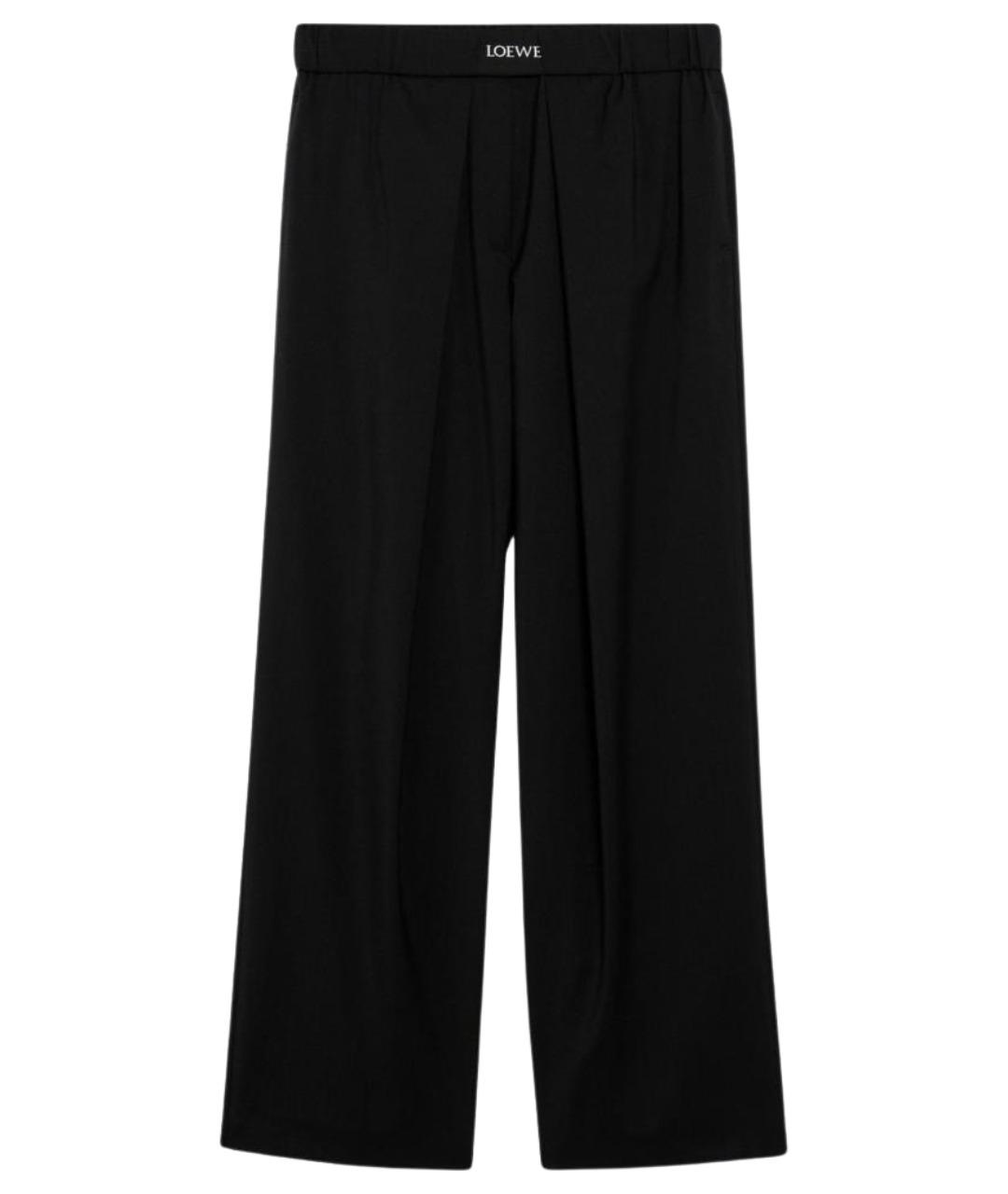 LOEWE Черные шерстяные прямые брюки, фото 1