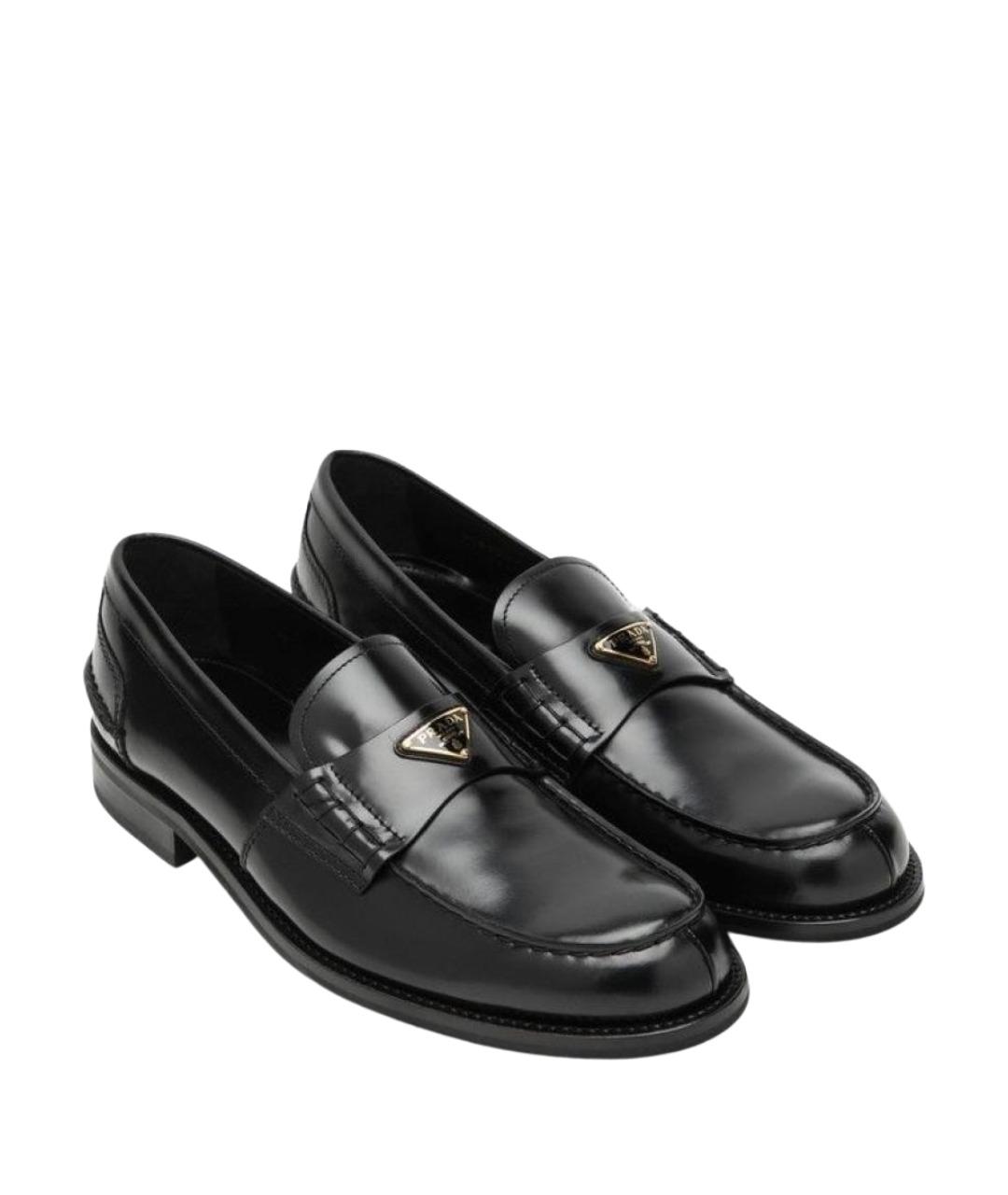 PRADA Черные кожаные лоферы, фото 1