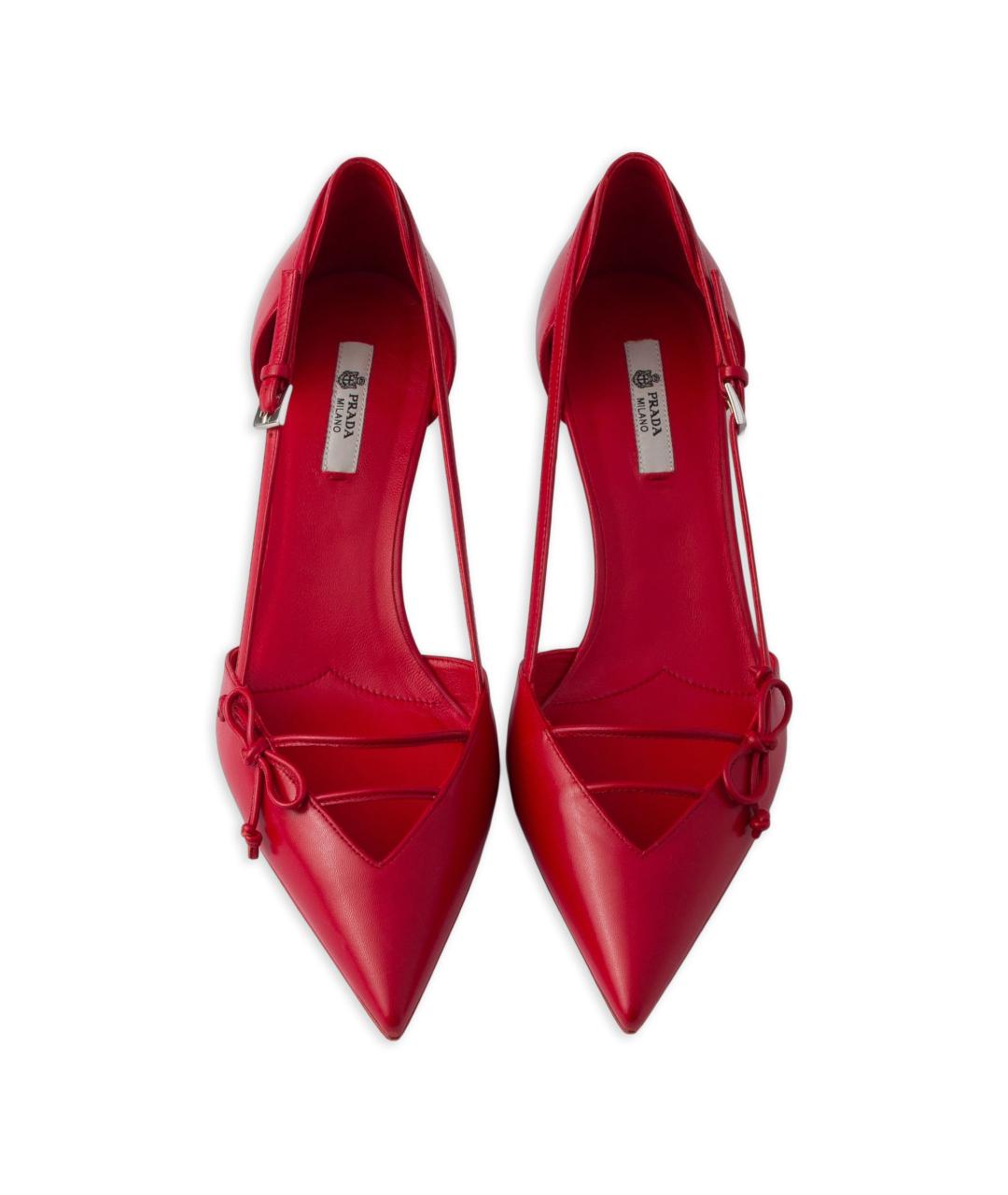 PRADA Красные кожаные туфли, фото 4